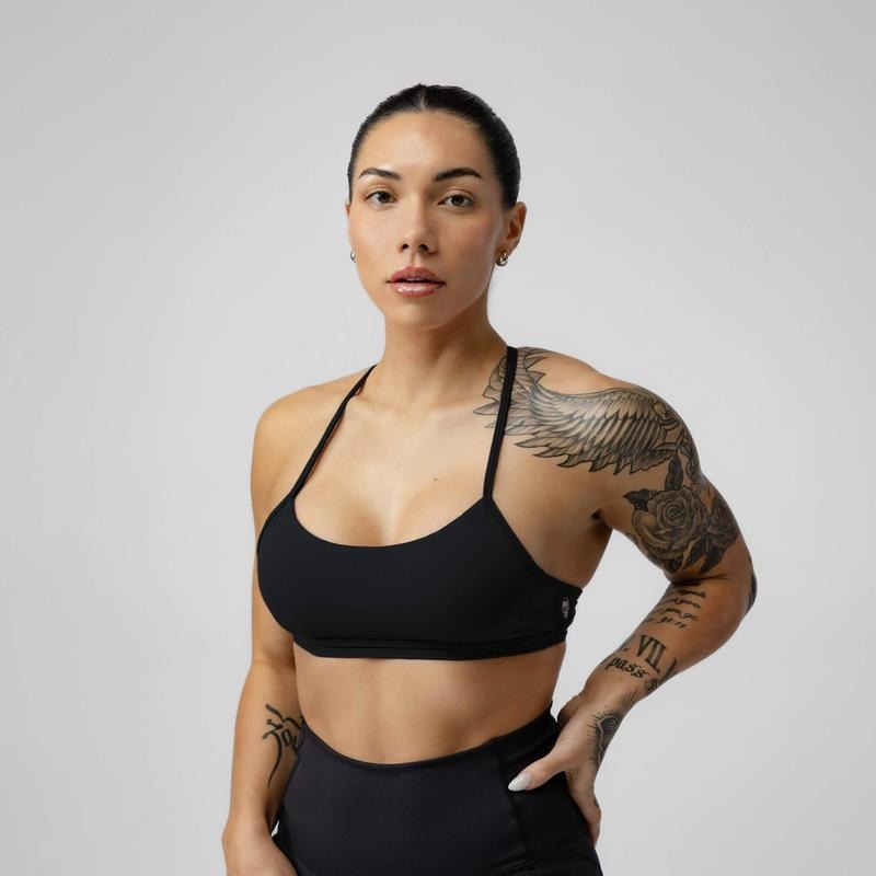 Women's Basic Black Sports Bra for Low to Medium Support - Strategy Bra T-Shirts, Hoodie, Sweatshirt | WearSparks.com