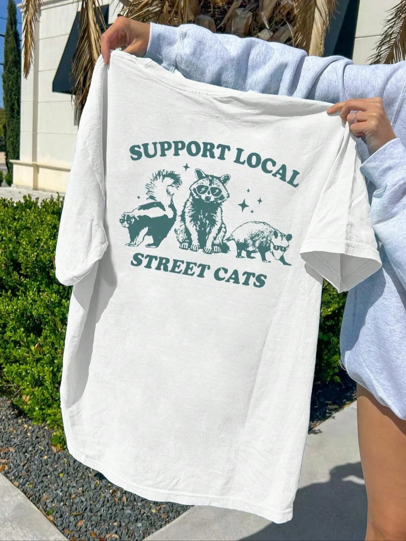 Women's Cartoon Animals & Letter Print Drop Shoulder Tee, Casual Half Sleeve Round Neck T-Shirt for Summer, Fashion...