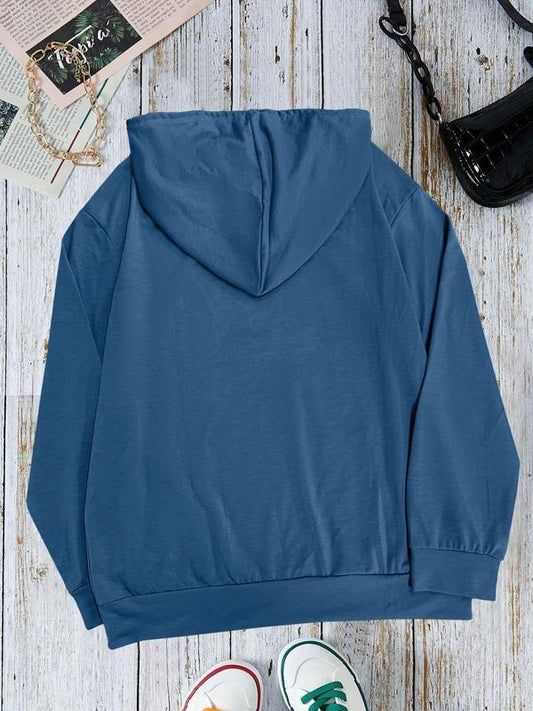 Women's Cartoon Figure Print Drop Shoulder Hoodie, Fashion Casual Drawstring Pocket Hooded Sweatshirt for Daily Holiday...