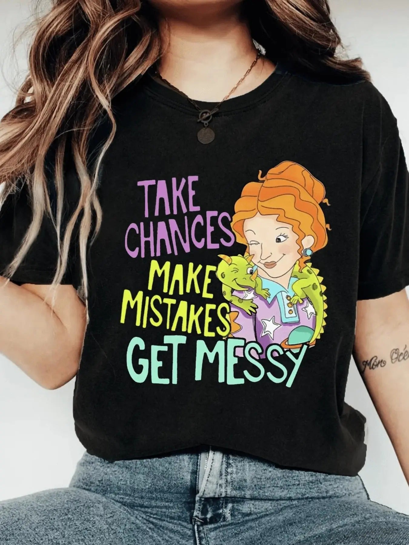 Women's Cartoon Graphic Print Round Neck Tee, Fashion Casual Short Sleeve T-shirt, Women's Top for Daily Wear Hoodie,...