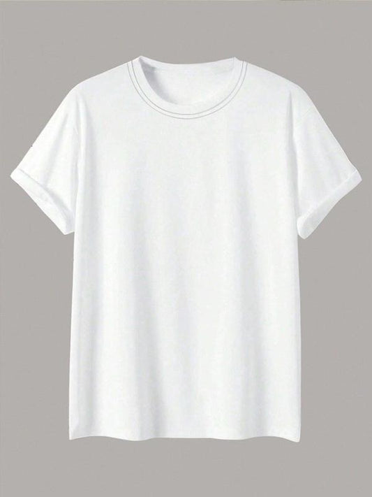 Women's Casual Plain Round Neck Tee, Short Sleeve Crew Neck T-Shirt for Summer, Fashion Simple Women's Top for Daily Wear...