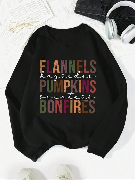 Women's Colorblock Letter Print Round Neck Sweatshirt, Casual Long Sleeve Crew Neck Pullover For Fall & Winter, Women's...