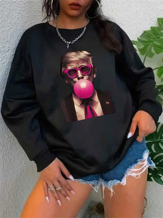 Women's Figure Print Drop Shoulder Pullover, Casual Long Sleeve Crew Neck Sweatshirt for Daily Wear, Women's Clothing for...