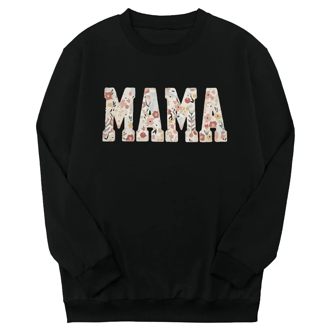 Women's Floral & Letter Print Round Neck Sweatshirt, Casual Long Sleeve Crew Neck Pullover for Fall & Winter, Women's...