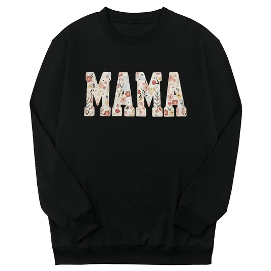 Women's Floral & Letter Print Round Neck Sweatshirt, Casual Long Sleeve Crew Neck Pullover for Fall & Winter, Women's...
