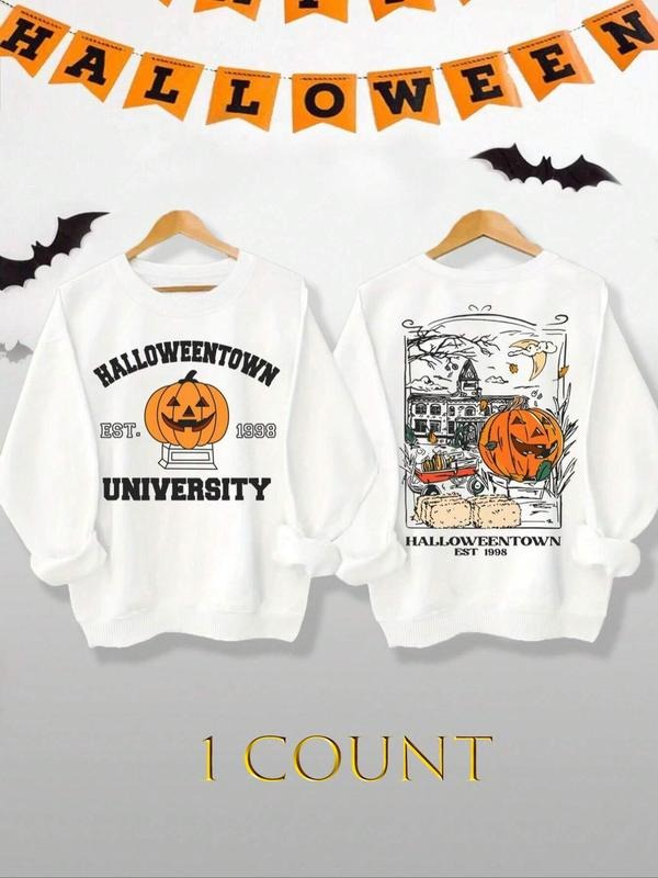 Women's Graphic Print Crew Neck Sweatshirt,  Casual Long Sleeve Pullover for Fall & Winter, Women's Clothes for Daily...