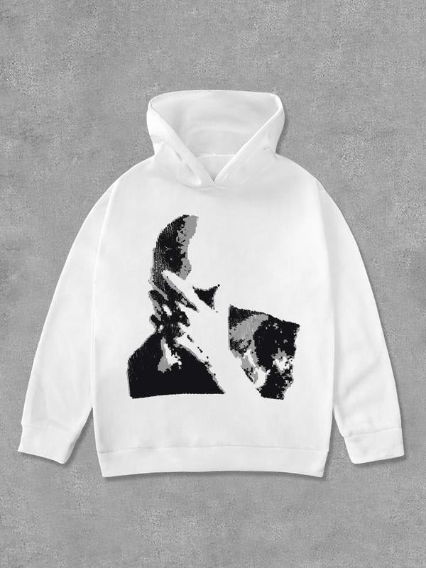 Women's Graphic Print Drop Shoulder Hoodie, Fashion Casual Long Sleeve Hooded Sweatshirt for Daily Holiday Outdoor Wear,...