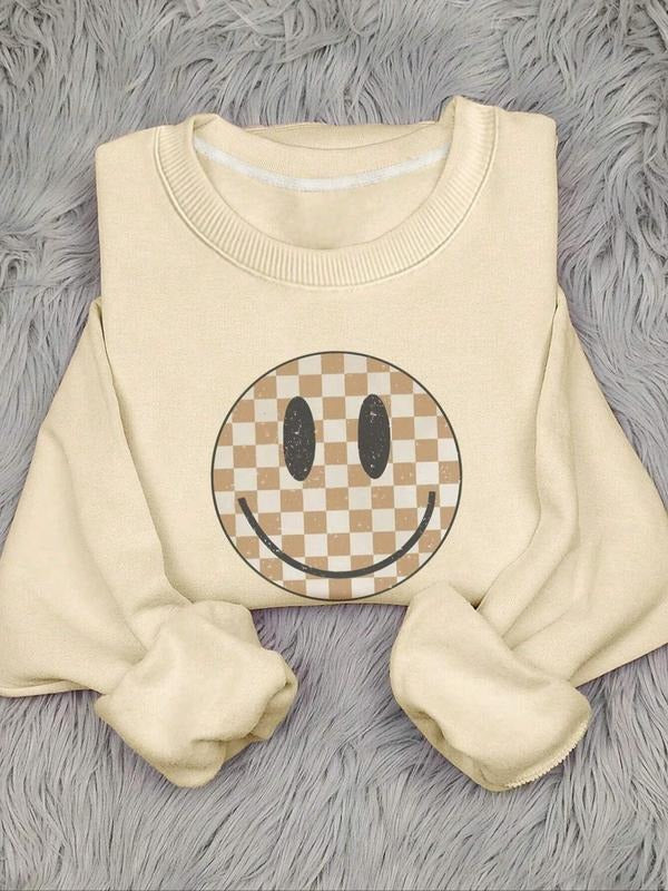 Women's Graphic Print Drop Shoulder Thermal Lined Pullover Sweatshirt, Casual Long Sleeve Round Neck Sweatshirt for Fall...