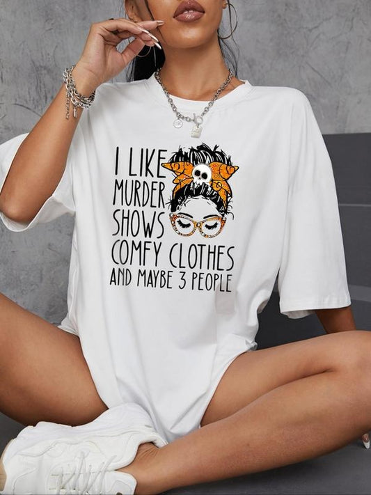 Women's Graphic Round Neck Tee, Fashion Casual Letter Print Half Sleeve T-Shirt for Daily Holiday Vacation Outdoor Wear,...