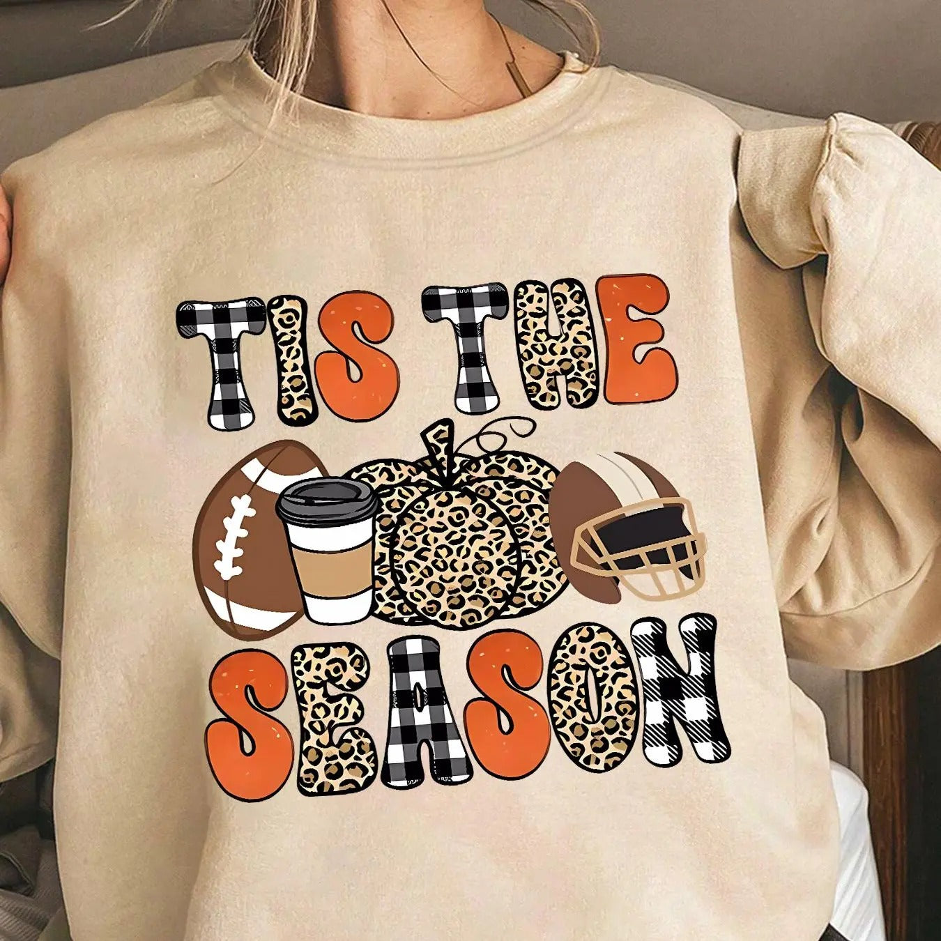 Women's Halloween & Letter Print Drop Shoulder Thermal Lined Sweatshirt, Casual Long Sleeve Round Neck Pullover for Daily...