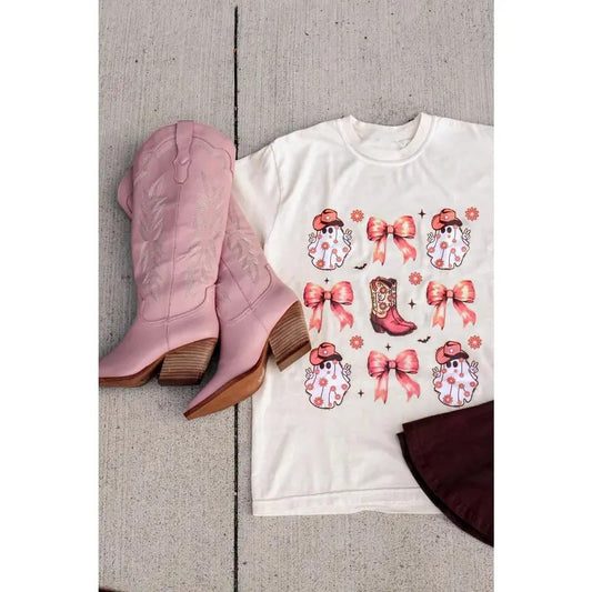 Women's Halloween Themed Ghost Print Round, Ghost Halloween Shirt, Halloween Shirt Hoodie, Sweatshirt | WearSparks.com