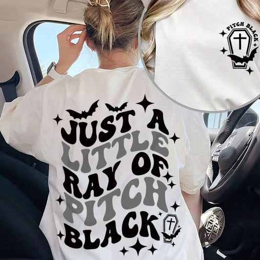 Women's Halloween Themed Letter Print Drop Shoulder Tee, Casual Short Sleeve Round Neck T-shirt for Summer, Ladies...