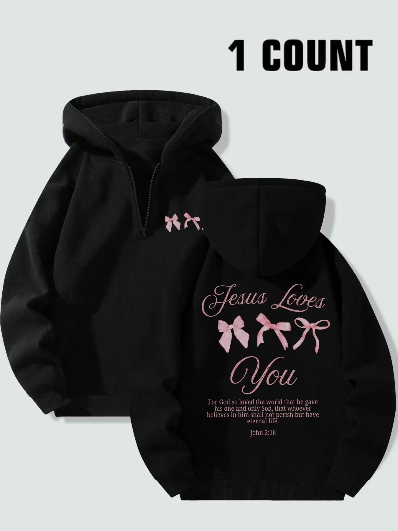 Women's Letter & Bow Print Hoodie, Casual Long Sleeve Hooded Sweatshirt for Spring & Fall, Ladies Clothes for Daily Wear...