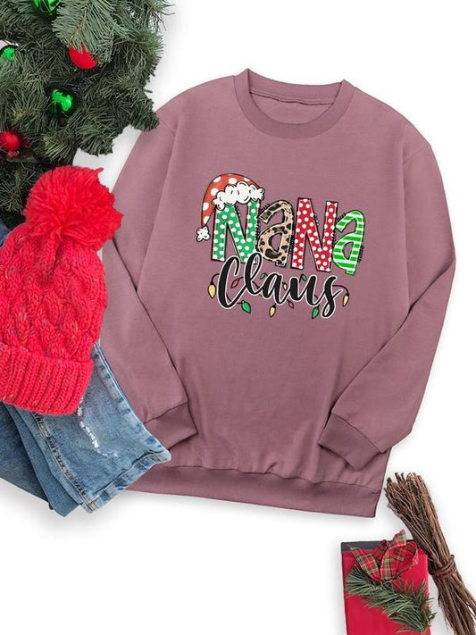 Women's Letter & Christmas Print Round Neck Pullover, Casual Long Sleeve Crew Neck Sweatshirt for Fall & Winter, Women's...