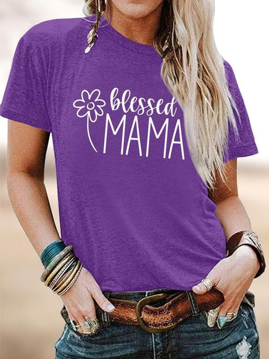 Women's Letter & Heart Print Round Neck Tee, Fashion Casual Crew Neck Short Sleeve T-shirt for Daily Holiday Vacation...