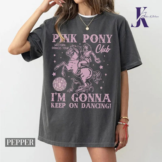 Women's Letter & Horse Print Round Neck Tee, Casual Short Sleeve Crew Neck T-shirt for Summer, Fashion Women's Top for...
