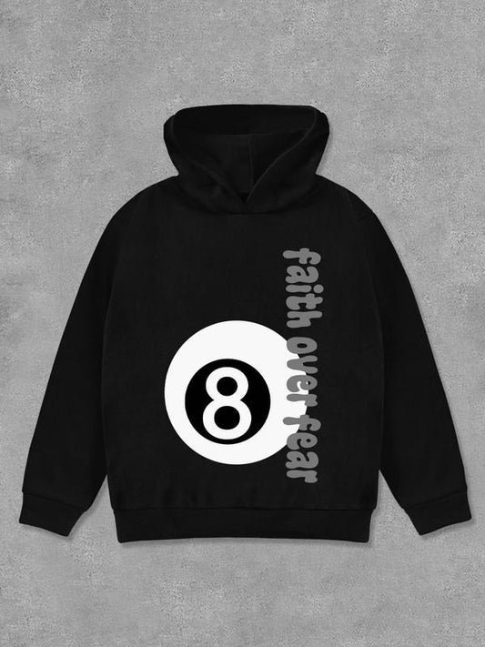 Women's Letter & Snooker Print Hoodie, Fashion Casual Long Sleeve Hooded Sweatshirt for Daily Holiday Outdoor Wear, Women...