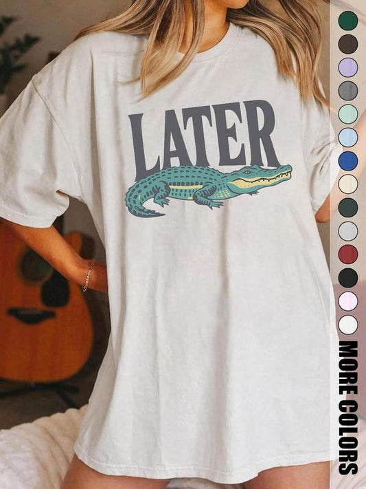 Women's Letter Cartoon Print Round Neck Tee, Casual Short Sleeve Crew Neck T-shirt for Daily Wear, Ladies Clothes for All...