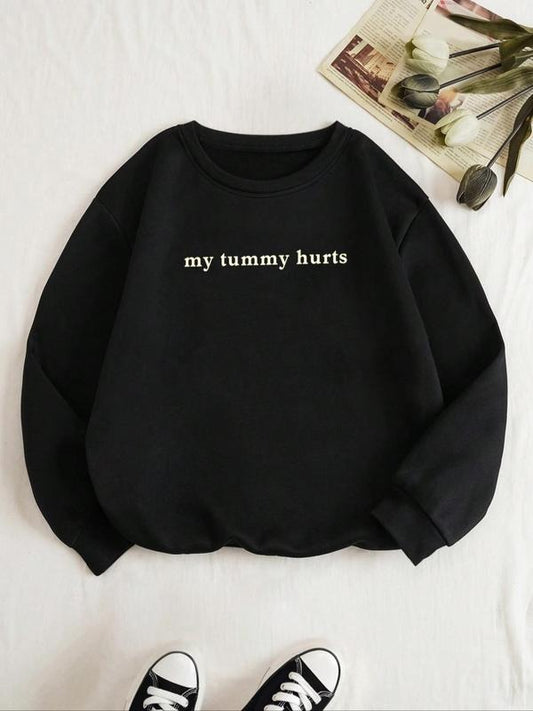 Women's Letter Graphic Print Round Neck Sweatshirt, Casual Long Sleeve Crew Neck Pullover For Fall & Winter, Women's...