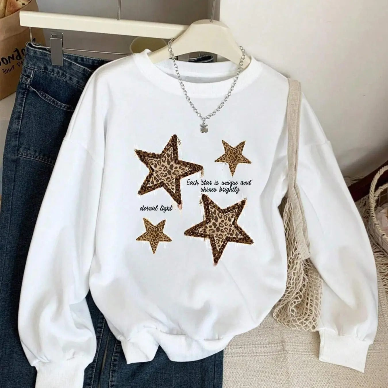 Women's Letter Print Crew Neck Sweatshirt, Casual Long Sleeve Pullover for Fall & Winter, Comfort Women's Clothes for...
