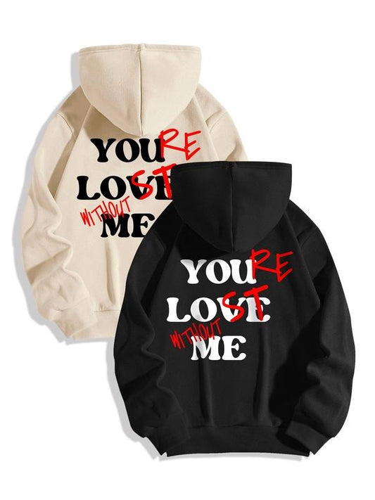 Women's Letter Print Drop Shoulder Hoodie, Fashion Casual Drawstring Pocket Hooded Sweatshirt for Daily Holiday Outdoor...