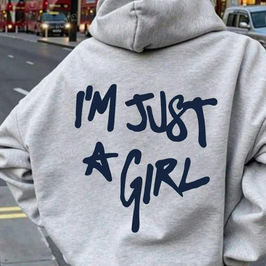 Women's Letter Print Drop Shoulder Hoodie, Fashion Casual Drawstring Pocket Hooded Sweatshirt for Daily Holiday Outdoor...