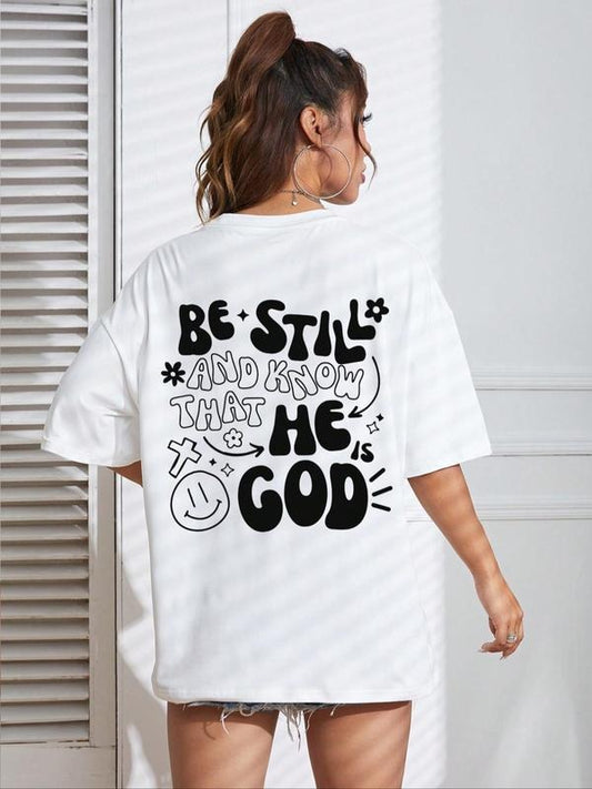 Women's Letter Print Drop Shoulder Tee, Fashion Casual Crew Neck T-Shirt for Daily Holiday Outdoor Wear, Ladies Teen...