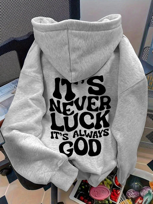 Women's Letter Print Hoodie, Casual Hooded Sweatshirt for Daily Wear, Ladies Clothes for Fall & Winter T-Shirts