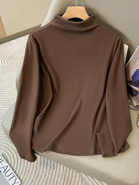 Women's Letter Print Mock Neck Pullover Sweatshirt, Casual Long Sleeve Sweatshirt for Fall & Winter, Women's Clothes for...