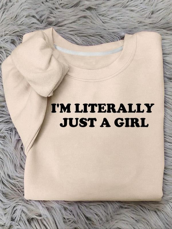 Women's Letter Print Pullover, Fashion Casual Crew Neck Sweatshirt for Daily Holiday Outdoor Wear, Women Clothing for...