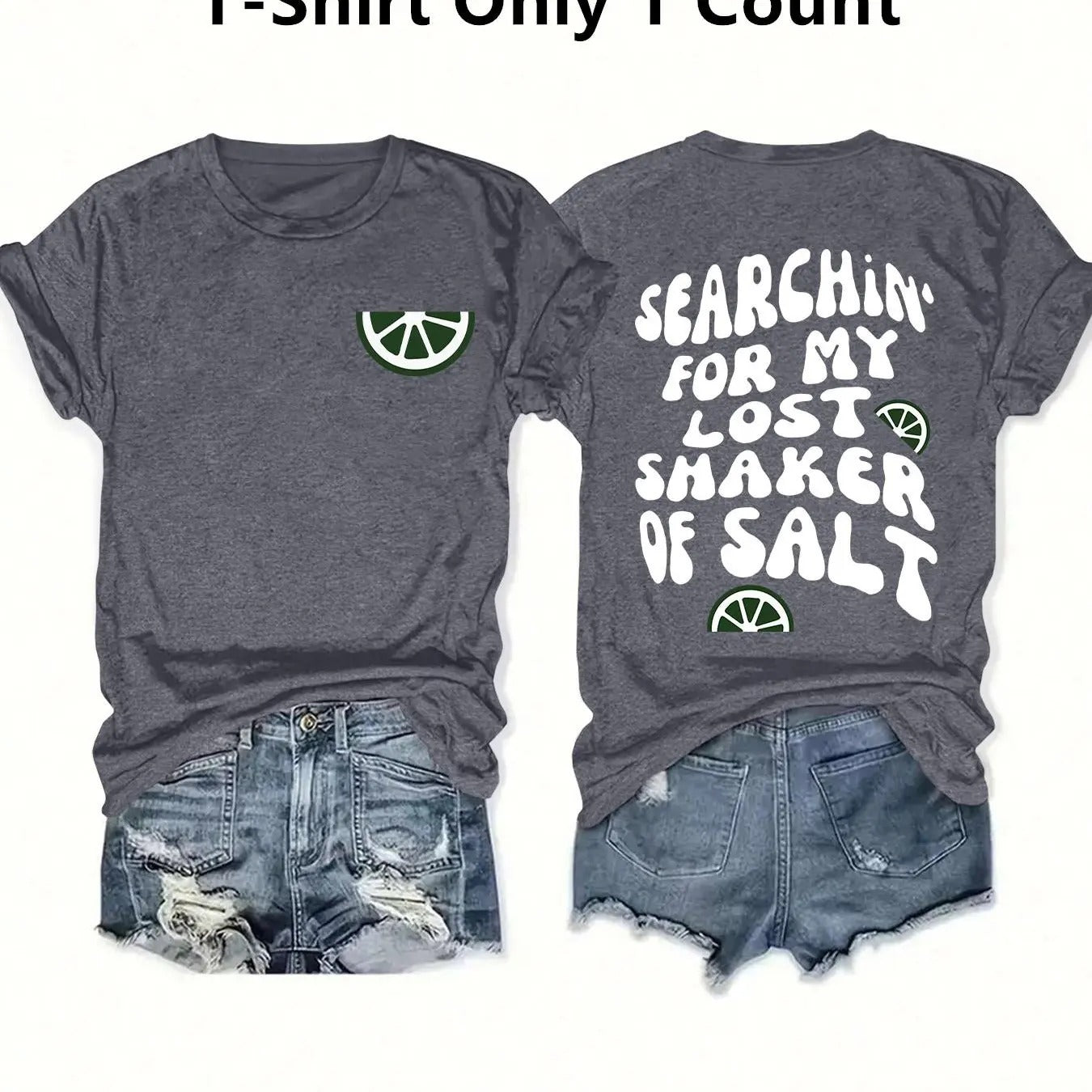 Women's Letter Print Round Neck Tee As Halloween Gift, Casual Short Sleeve Crew Neck T-shirt for Daily Wear, Ladies...