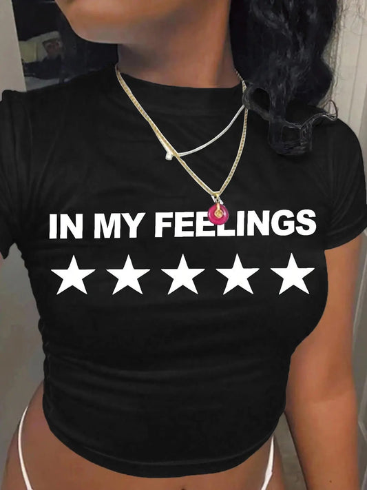 Women's Letter Print Round Neck Tee, Fashion Casual Crew Neck T-Shirt for Daily Holiday Vacation Outdoor Wear, Ladies...