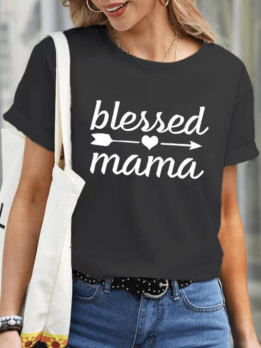 Women's Letter Print Round Neck Tee, Summer Clothes Women, Casual Short Sleeve Crew Neck Graphic T-Shirt for Summer,...