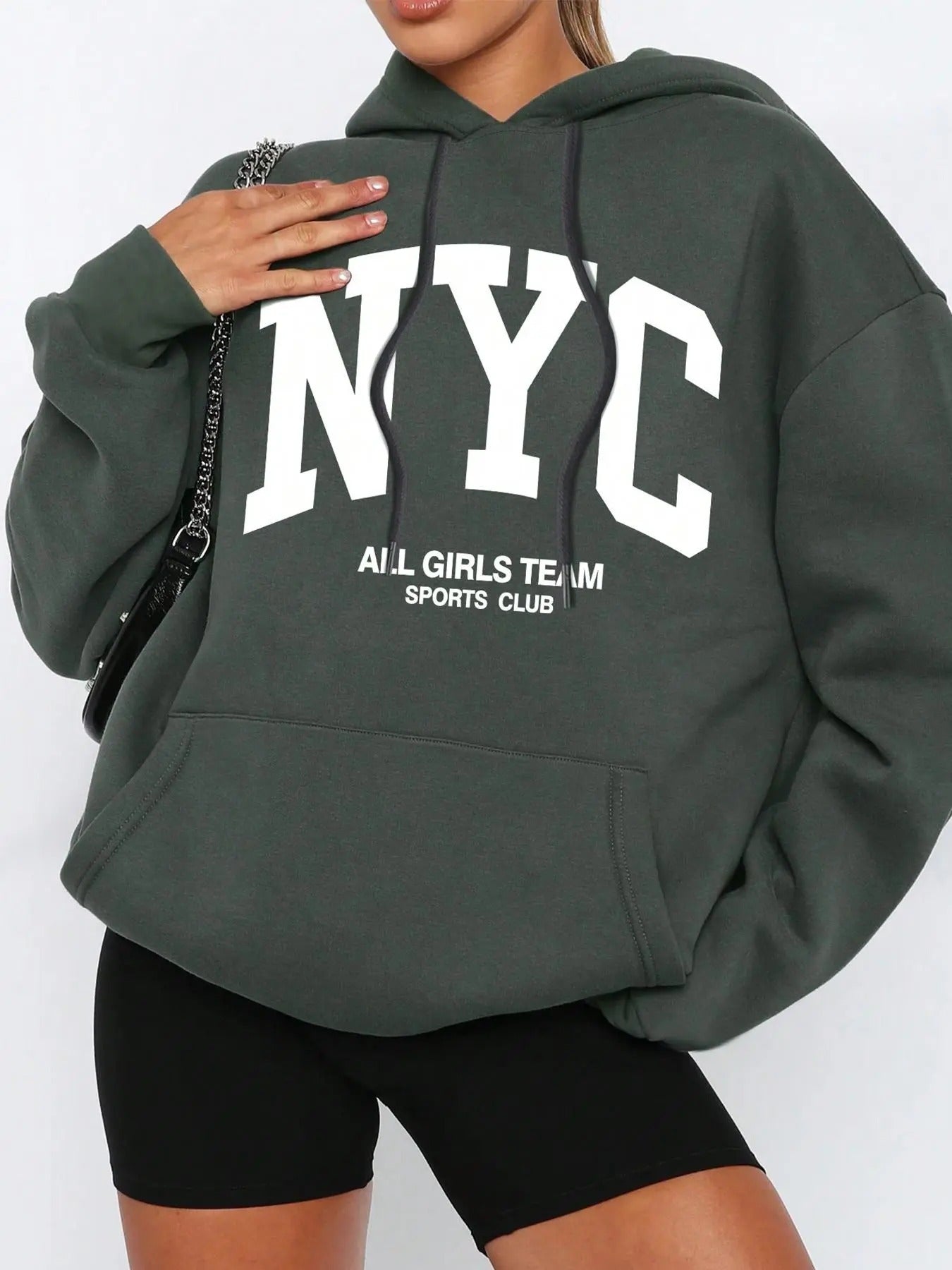 Women's Letter Print Thermal Lined Hoodie, Casual Drawstring Pocket  Hooded Sweatshirt, Ladies Fall & Winter Clothes T-Shirts