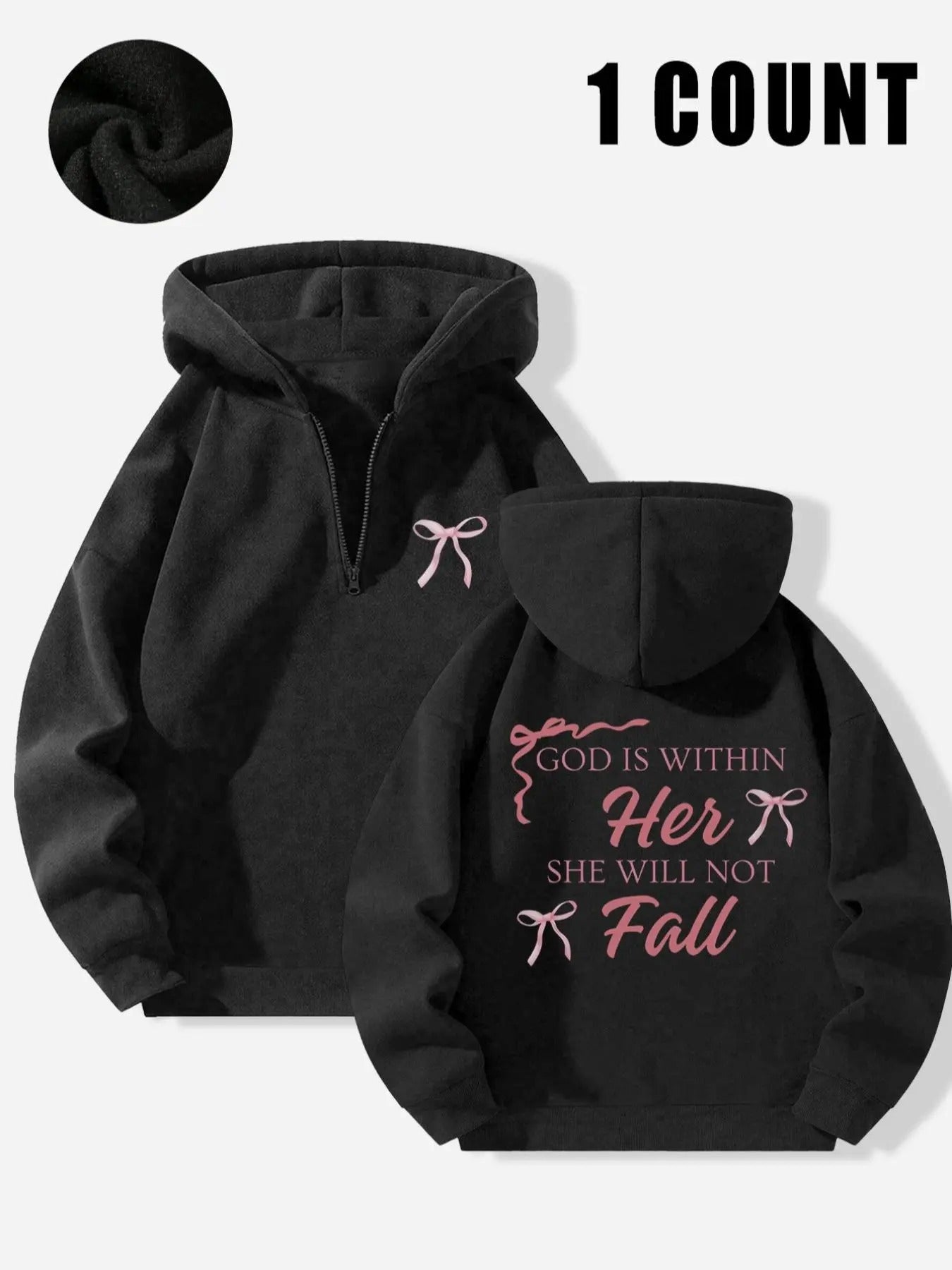 Women's Letter Print Thermal Lined Hoodie, Casual Long Sleeve Hooded Sweatshirt for Spring, Ladies Clothes for Daily Wear...
