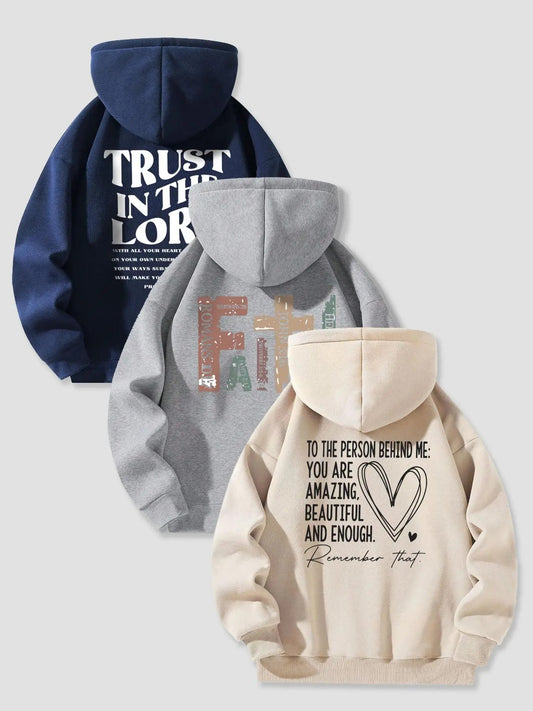 Women's Letter Print Zipper Hoodie, Casual Style Long Sleeve Hooded Sweatshirt for Spring, Women's Top for Daily Wear...