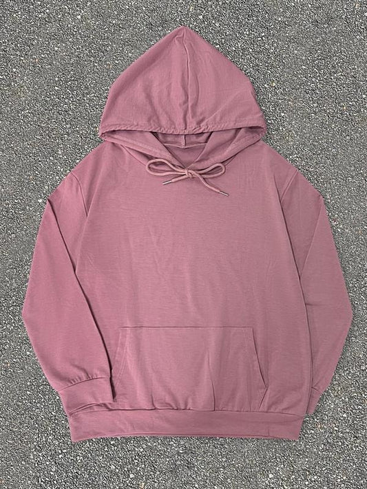 Women's Plain Drawstring Pocket Hoodie, Casual Long Sleeve Hooded Sweatshirt for Daily Wear, Women's Clothing for All...