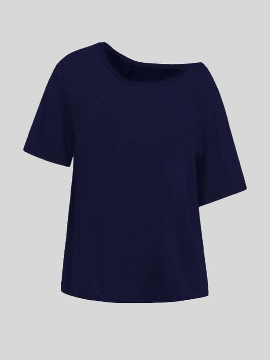 Women's Plain Off Shoulder Tee, Casual Short Sleeve T-shirt for Summer, Ladies Clothes for Daily Wear, Top Hoodie, Sweatshirt