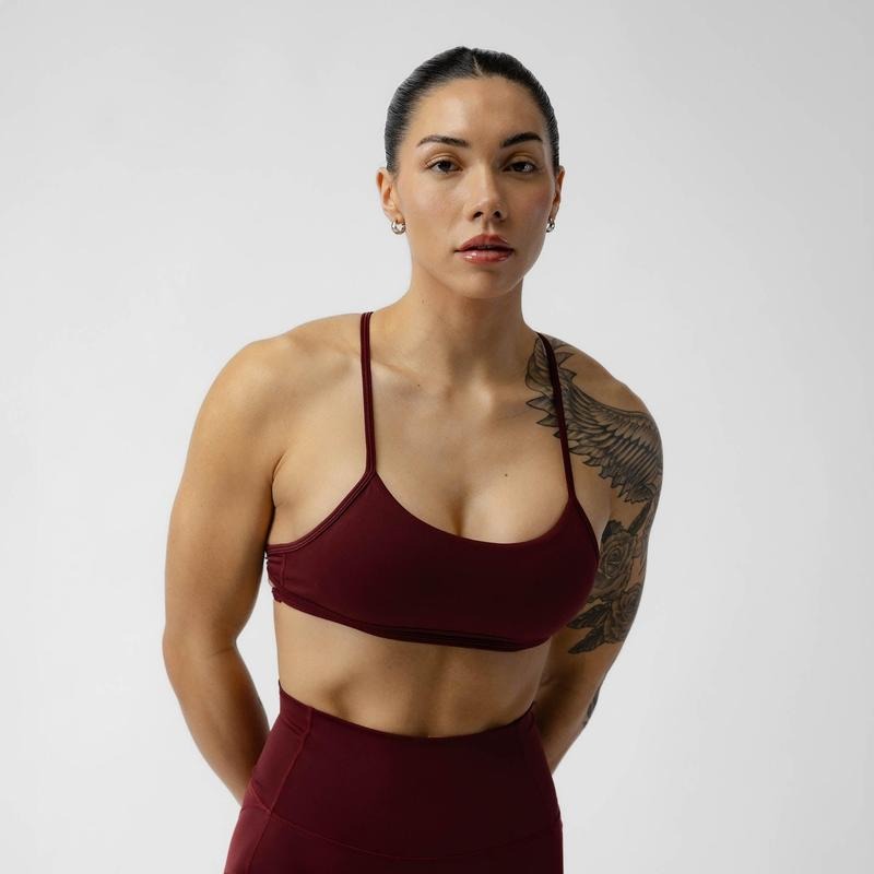 Women's Plain Wine Strategy Bra - Cooling Inner Liner for Studio Workout T-Shirts, Hoodie, Sweatshirt | WearSparks.com