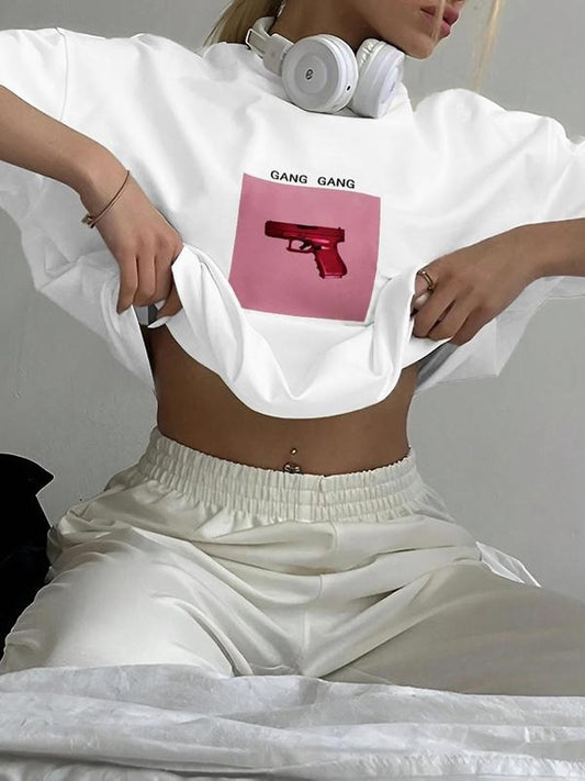 Women's Round Neck Graphic Tee, Fashion Casual Crew Neck T-Shirt for Daily Holiday Vacation Outdoor Wear, Ladies Clothes...