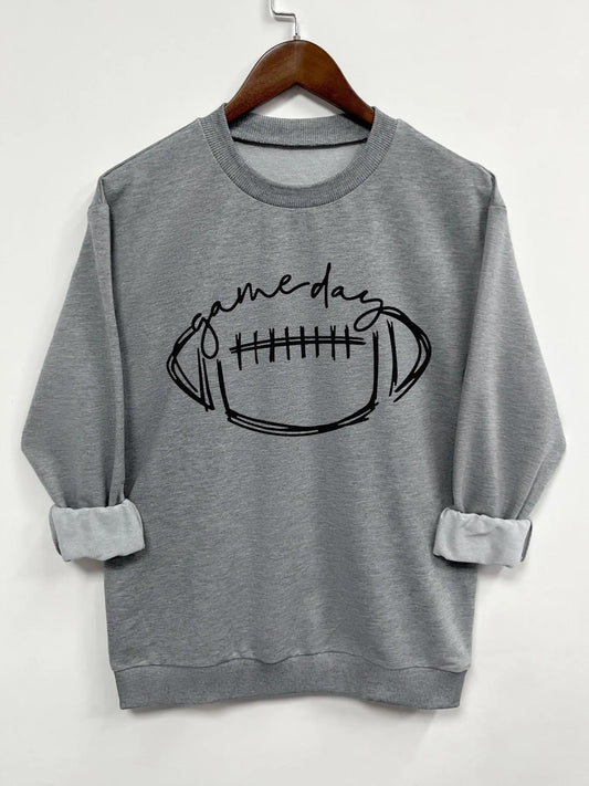 Women's Rugby Print Round Neck Sweatshirt, Casual Long Sleeve Crew Neck Pullover for Spring & Fall, Fashion Women's Top...