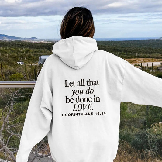 Women's Slogan & Cross Print Drop Shoulder Thermal Lined Hoodie, Fashion Casual Drawstring Pocket Hooded Sweatshirt for...