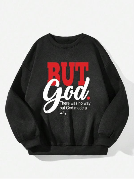 Women's Slogan Print Drop Shoulder Crewneck Graphic Sweatshirt, Trendy Street Casual Long-Sleeve Crew Neck Pullover For...