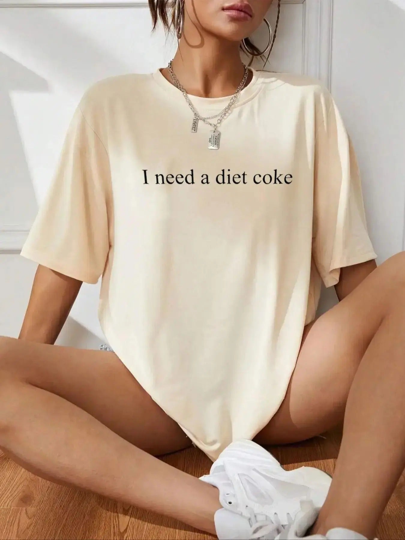 Women's Slogan Print Drop Shoulder Half Sleeve Tee, Trendy Casual Round Neck Graphic T-shirt for Daily Wear, Ladies...
