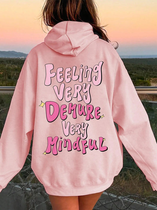 Women's Star & Letter Print Drop Shoulder Hoodie, Fashion Casual Drawstring Pocket Hooded Sweatshirt for Daily Holiday...