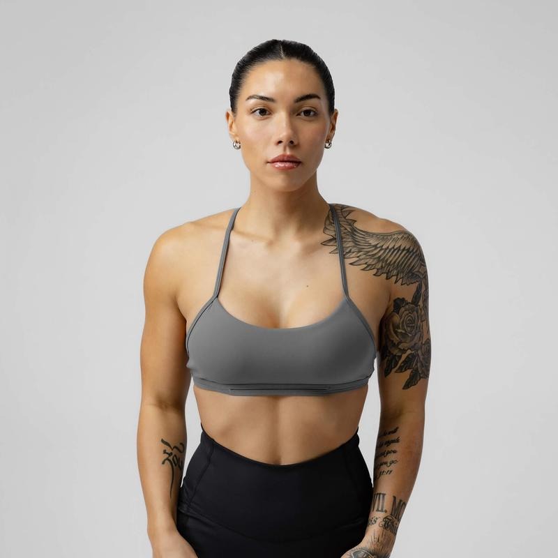 Women's Strategy Bra - Gray Plain Summer Sports Bra - Comfort T-Shirts, Hoodie, Sweatshirt | WearSparks.com