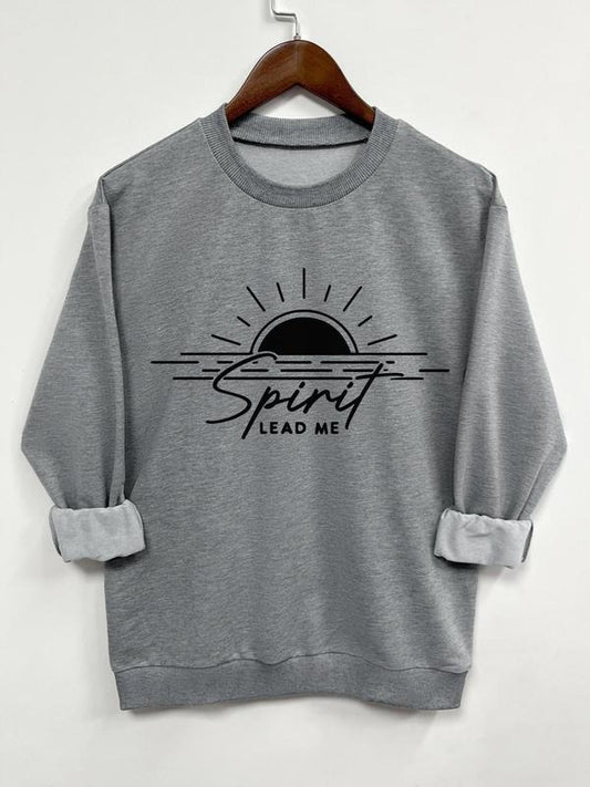 Women's Sunset & Letter Print Round Neck Sweatshirt, Casual Long Sleeve Crew Neck Pullover for Spring & Fall, Fashion...