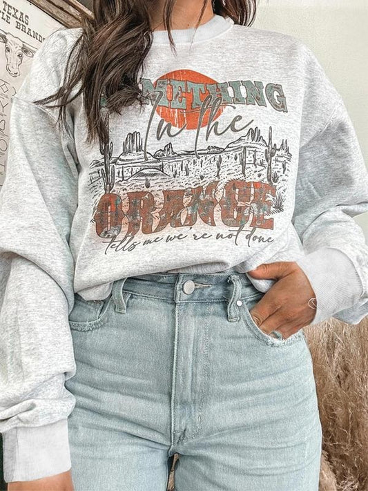 Women's Sunset Print Crew Neck Sweatshirt, Casual Loose Long Sleeve Pullover for Spring & Fall, Fashion Women's Top for...