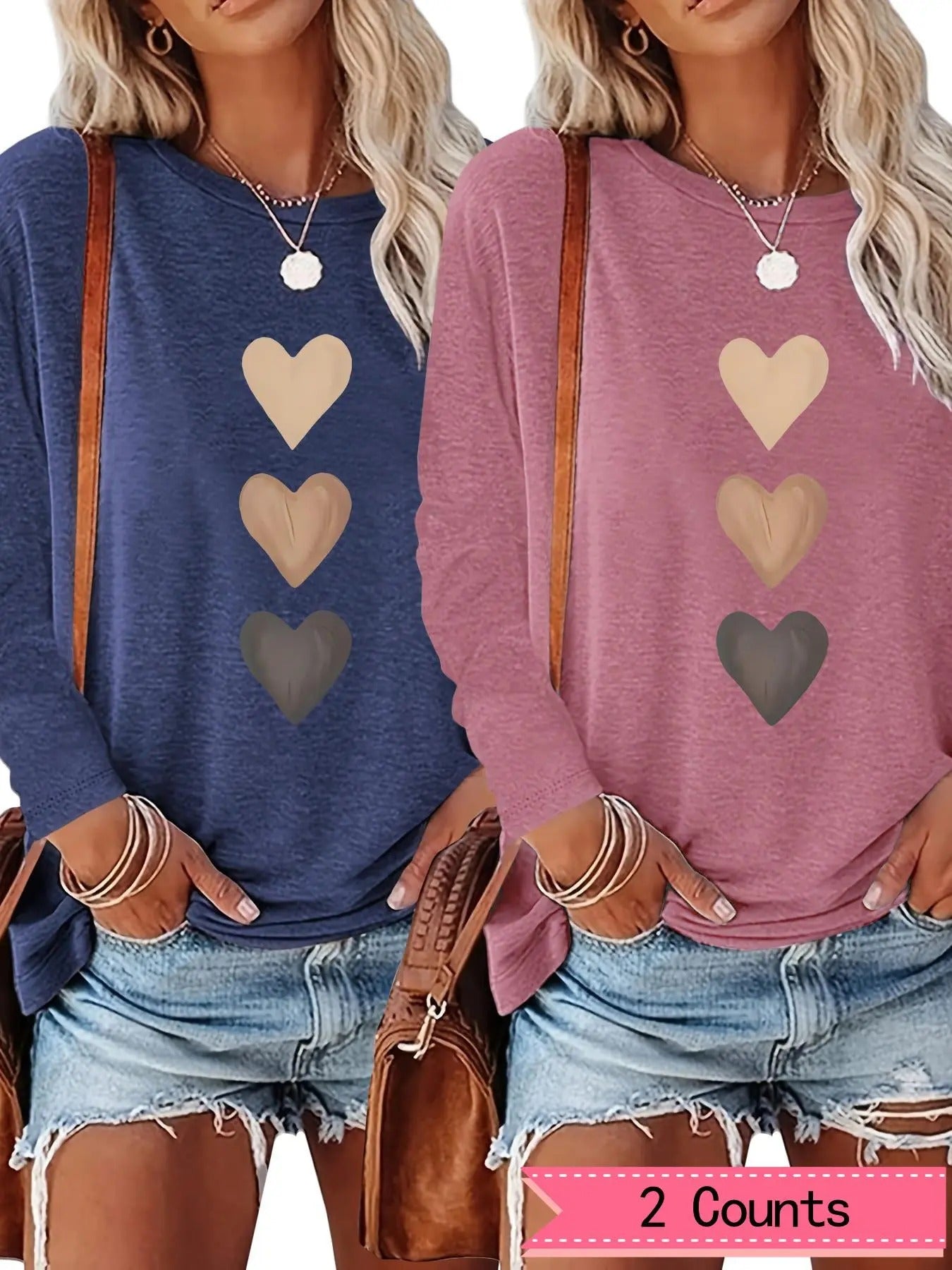 Women's Tee, Casual Long Sleeve T-shirt for Spring & Fall, Women's Top for Daily Wear Hoodie, Sweatshirt | WearSparks.com
