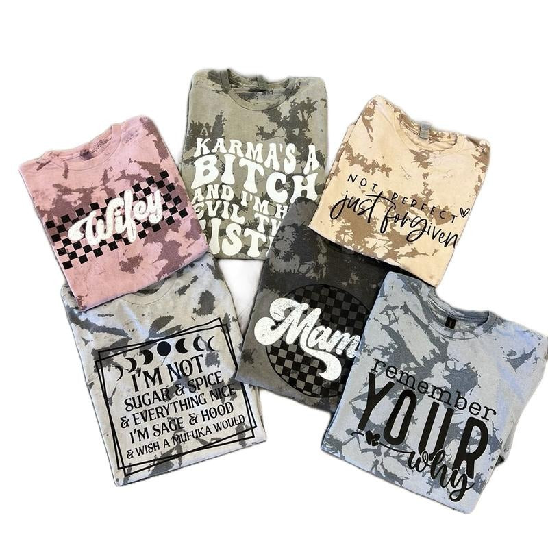 Women's Tiedye T-Shirt with Trendy Graphic Print - Comfy tees cute shirts Hoodie, Sweatshirt | WearSparks.com